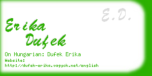 erika dufek business card